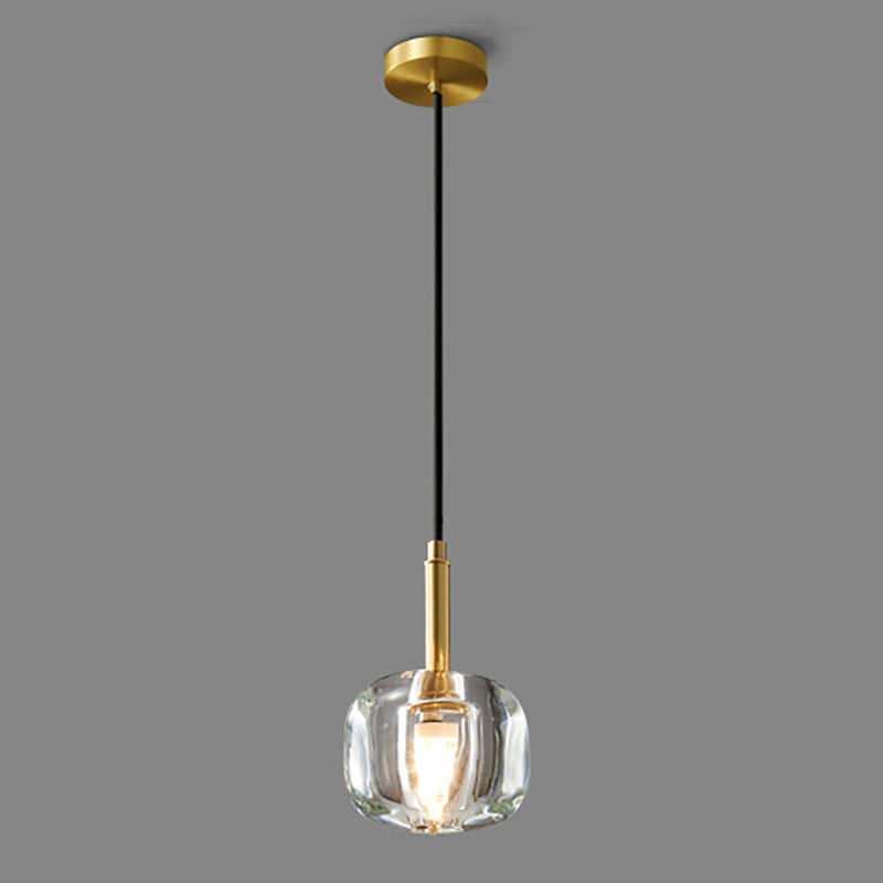 Geometric Suspension Pendant Modern Style Crystal 1 Light Down Lighting