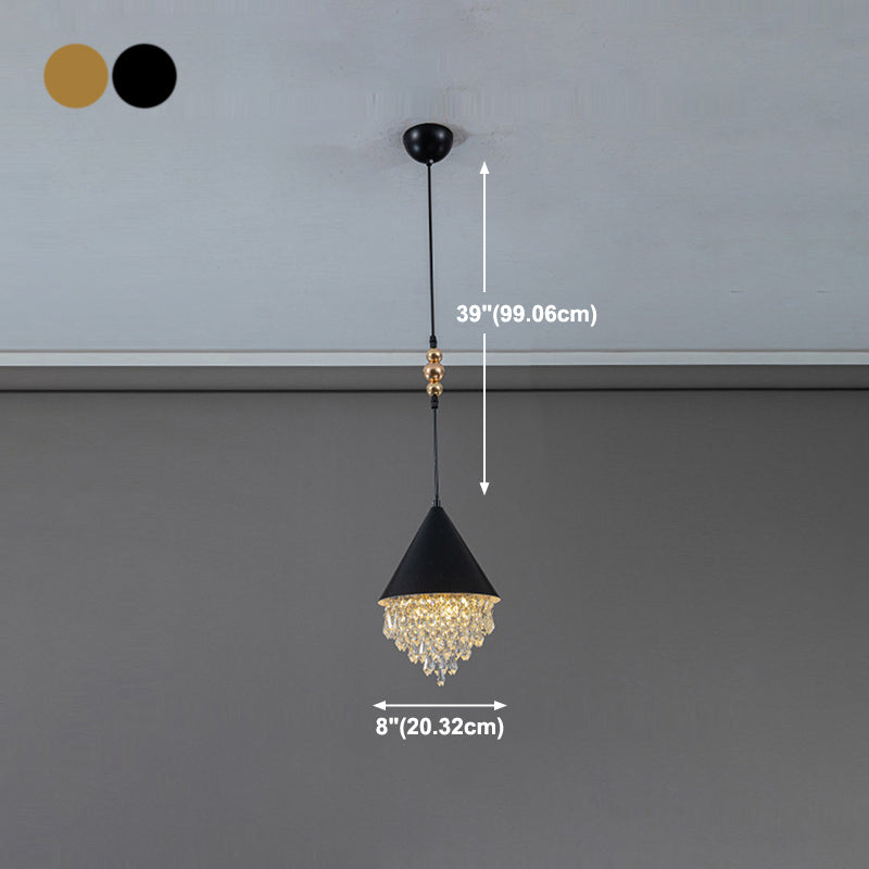 Multi Lights Geometric Suspension Pendant Modern Style Crystal Down Lighting