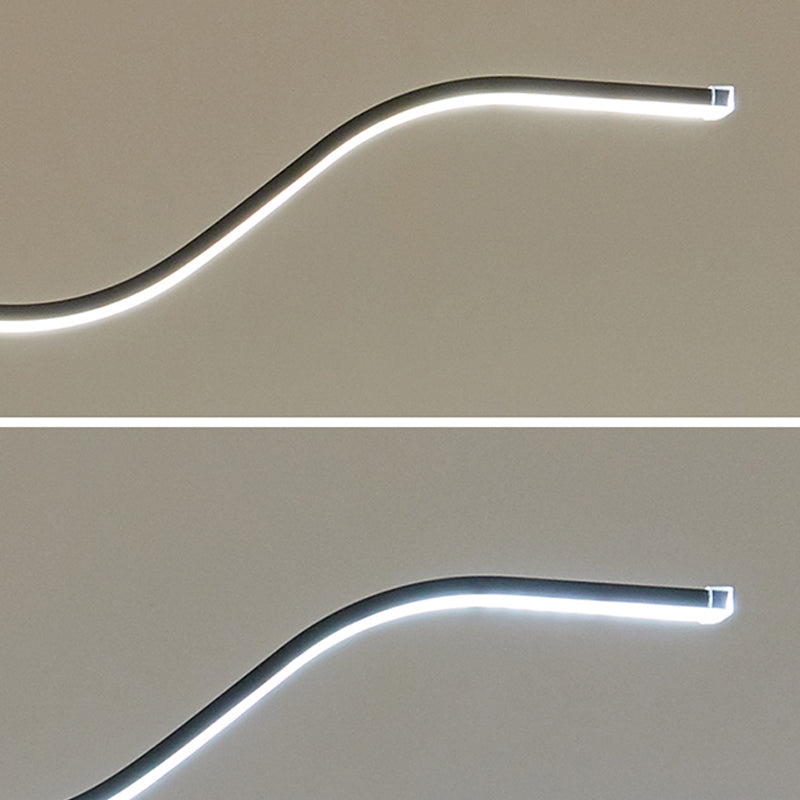 Luce da pavimento in metallo a forma lineare moderna 1 luce da pavimento leggera