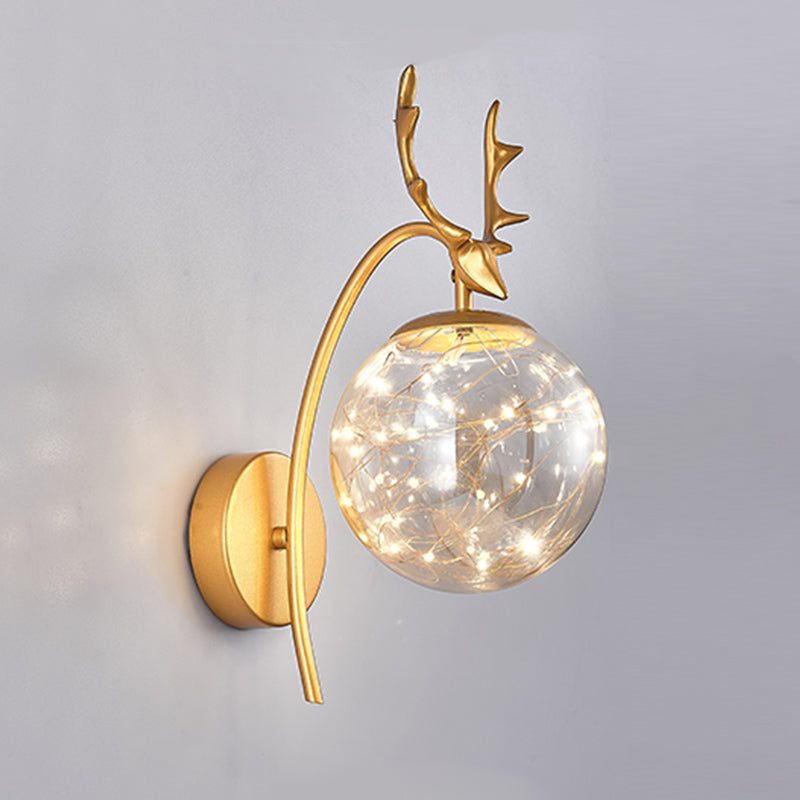 Modern Style Spherical Shape Wall Lights Glass Wall Mount Lights