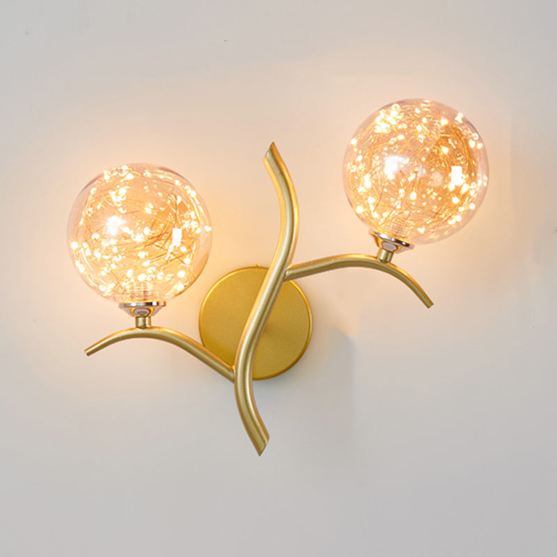 Modern Style Spherical Shape Wall Lights Glass Wall Mount Lights