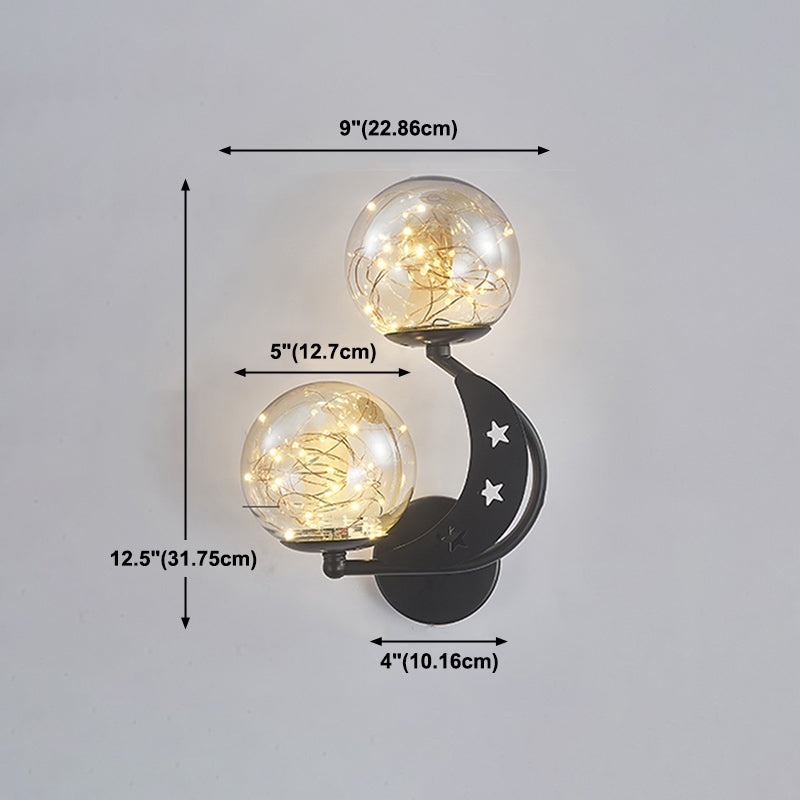 Modern Style Spherical Shape Wall Lights Glass Wall Mount Lights