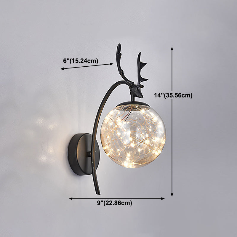 Modern Style Spherical Shape Wall Lights Glass Wall Mount Lights
