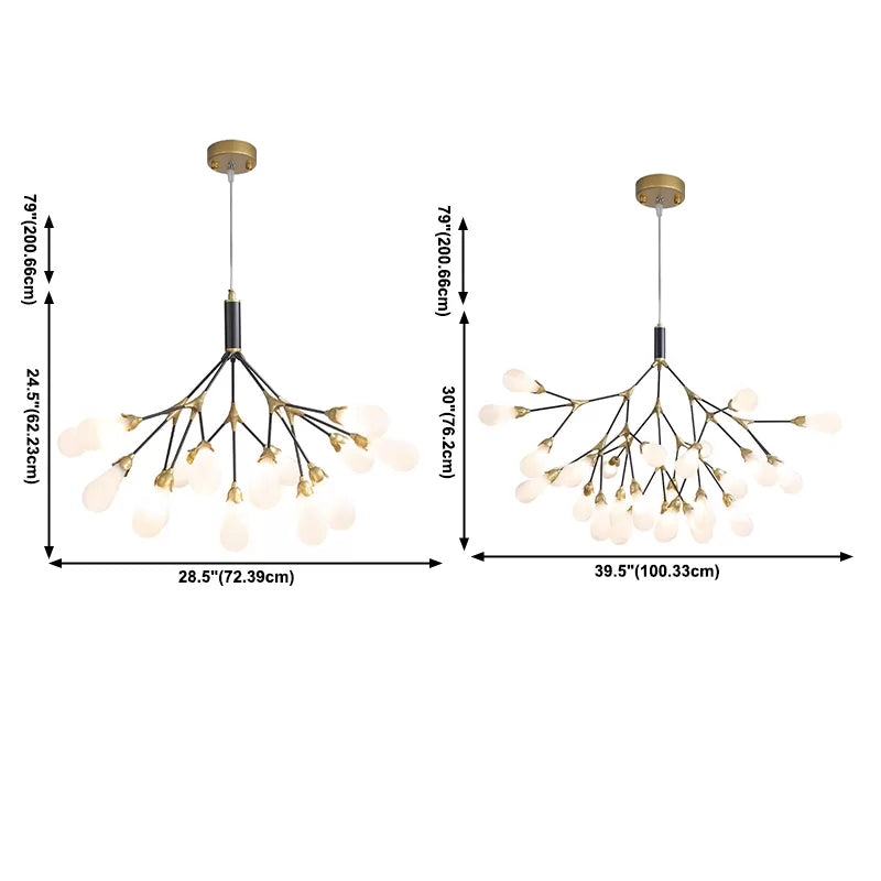 Wit glazen kroonluchter verlichtingsarmatuur moderne kroonluchter hanglamp voor woonkamer