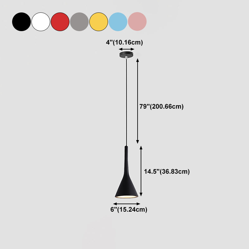 Cone Shape Glass Hanging Light Modern Style 1 Light Hanging Light Fixture