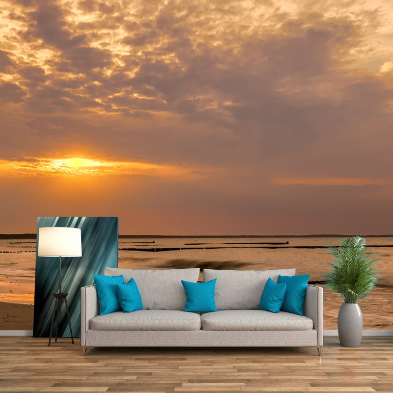 Modern Style Wall Mural Wallpaper Sea Scenery Sitting Room Wall Mural