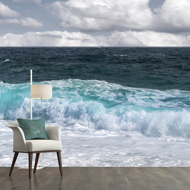 Modern Style Wall Mural Wallpaper Sea Scenery Sitting Room Wall Mural