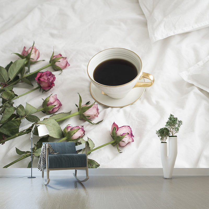 Environment Friendly Resistant Mural Wallpaper Roses Living Room Wall Mural