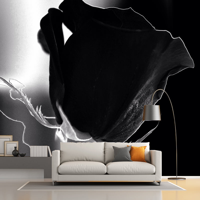 Modern Style Wall Mural Wallpaper Roses Sitting Room Wall Mural