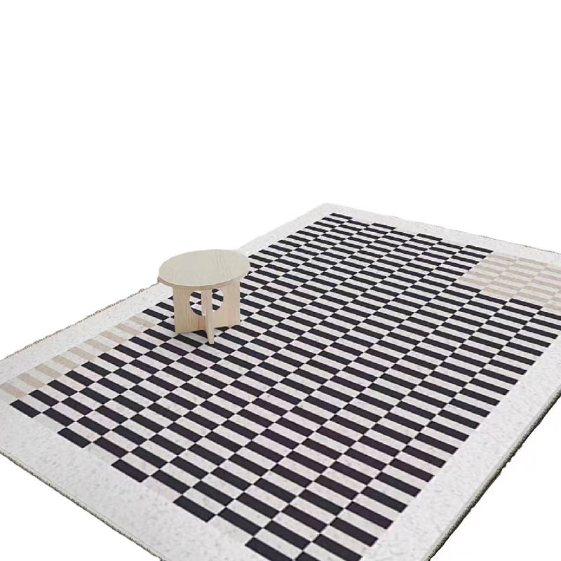 Light Grey Modern Rug Polyester Line Indoor Rug Stain Resistant Rug for Home Decor