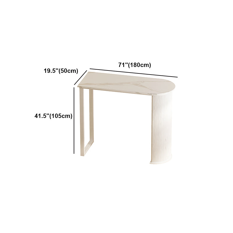 White Modern Style Specialty Bar Table in Faux Marble and Metal Milk Tea Shop Bar Table