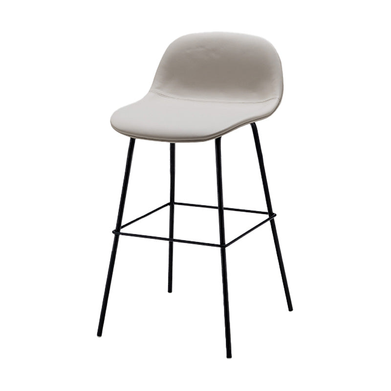 Taburete contemporáneo de la barra de mostrador taburete de respaldo de cuero con reposapiés