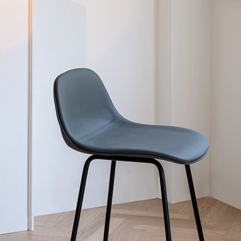 Taburete contemporáneo de la barra de mostrador taburete de respaldo de cuero con reposapiés
