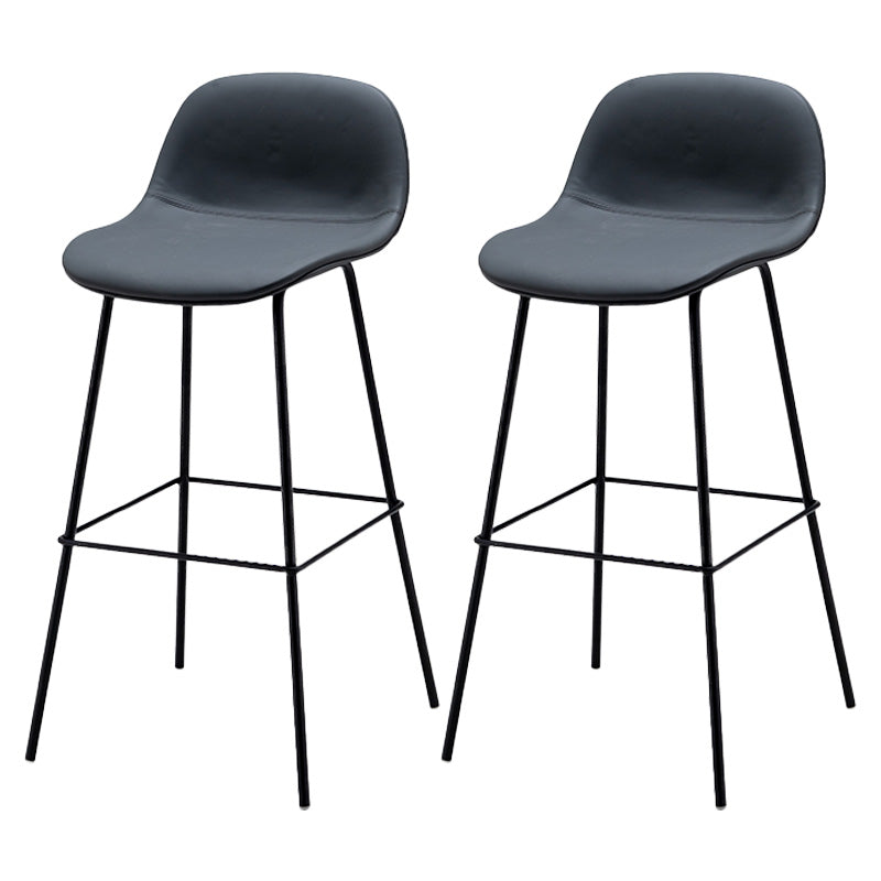 Taburete contemporáneo de la barra de mostrador taburete de respaldo de cuero con reposapiés