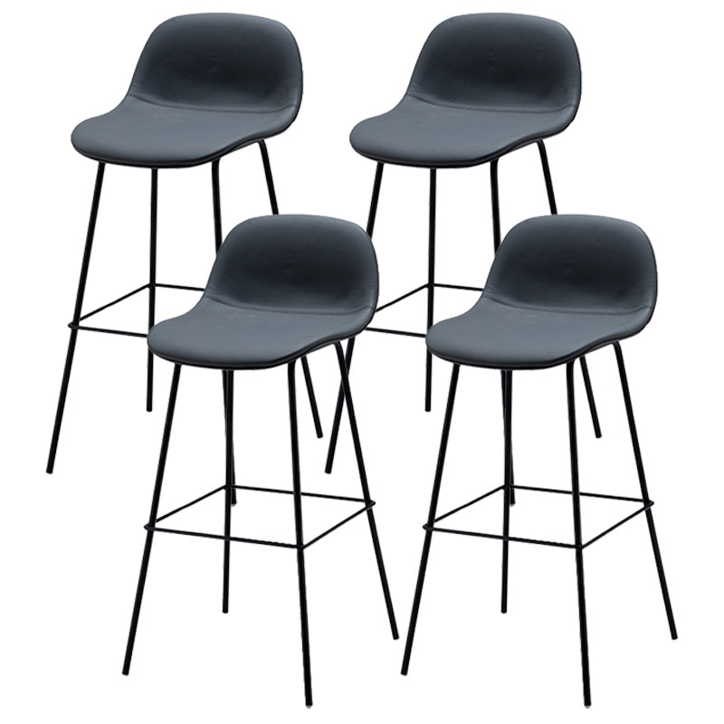 Taburete contemporáneo de la barra de mostrador taburete de respaldo de cuero con reposapiés