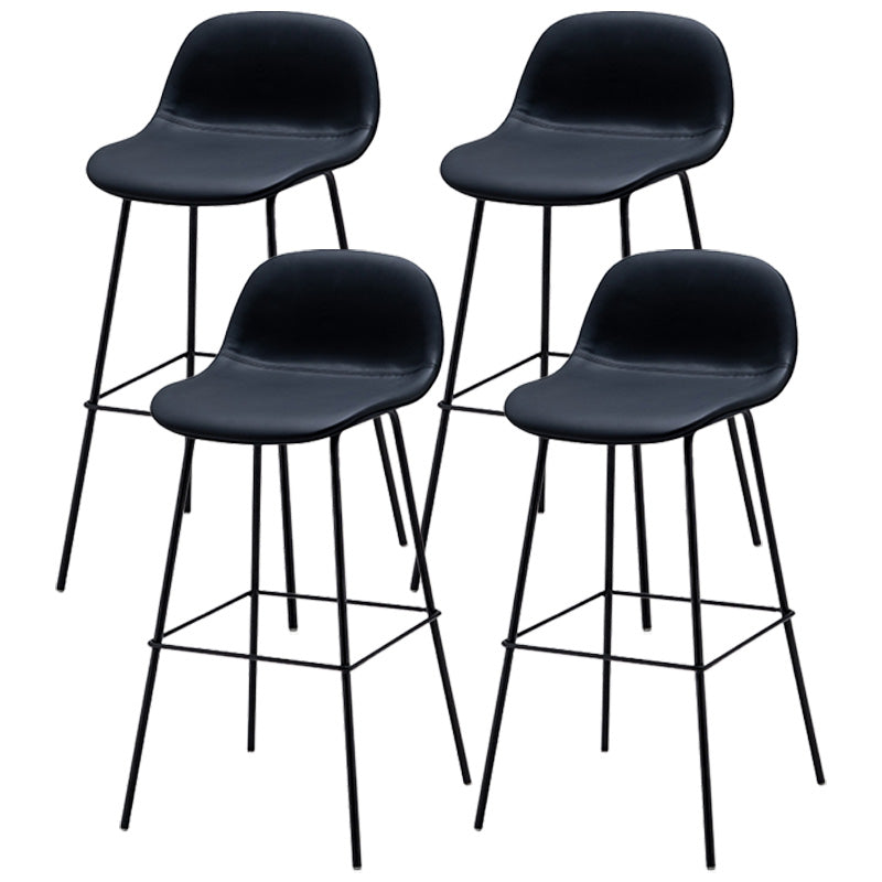 Taburete contemporáneo de la barra de mostrador taburete de respaldo de cuero con reposapiés