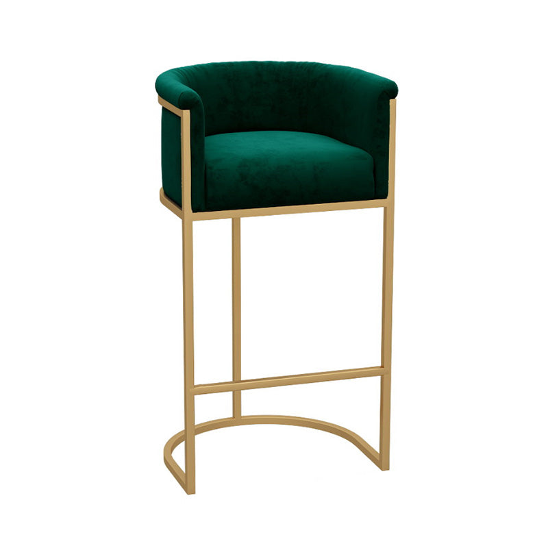 Glam Reposabrazos Respaldo Taburete De Bar Hierro Leche Tienda De Té Taburete De Bar con Cojín Y Pedal