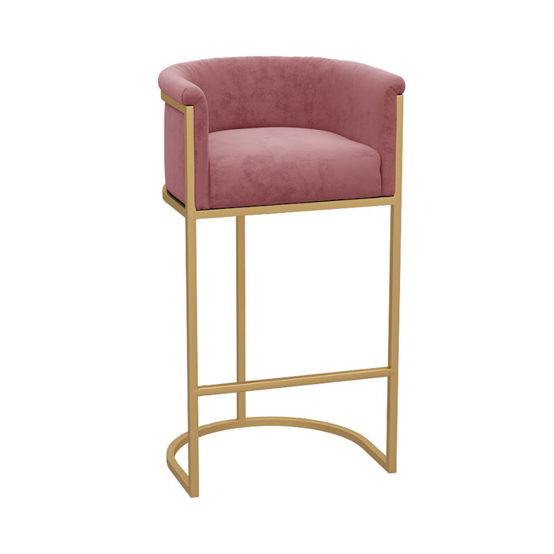 Glam Reposabrazos Respaldo Taburete De Bar Hierro Leche Tienda De Té Taburete De Bar con Cojín Y Pedal