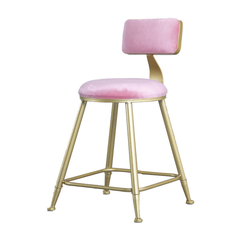Glamlos -armlose Rückenlehneschalter Stuhl Stahl Café Stuhl mit Samtkissen und Pedal