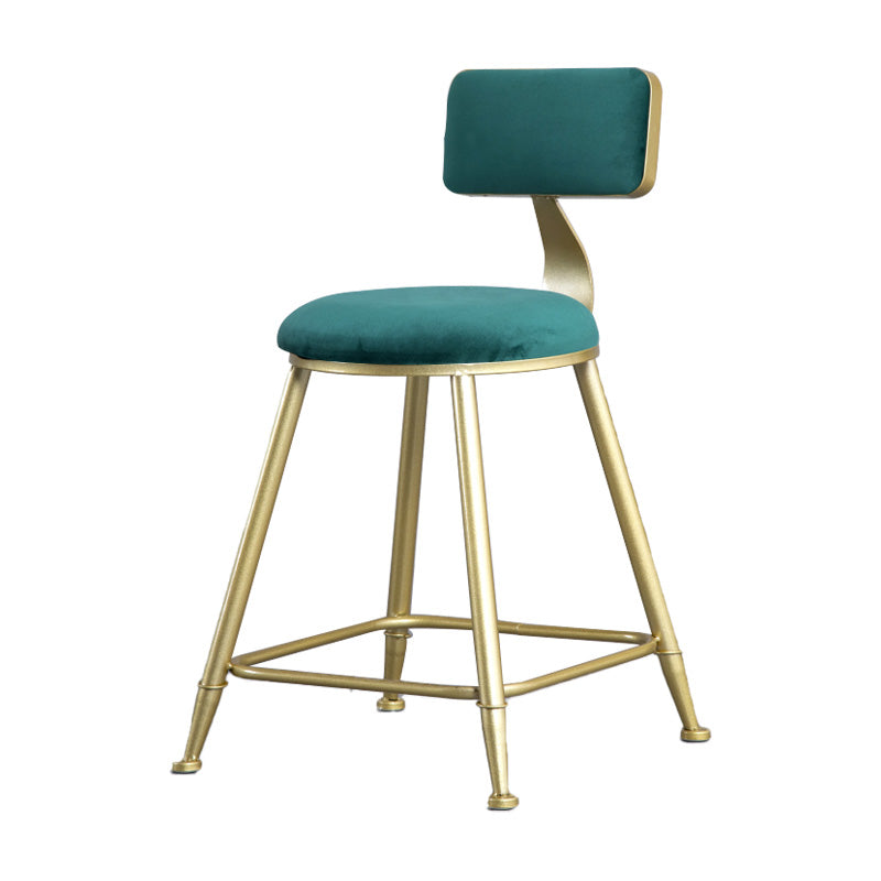 Glamlos -armlose Rückenlehneschalter Stuhl Stahl Café Stuhl mit Samtkissen und Pedal