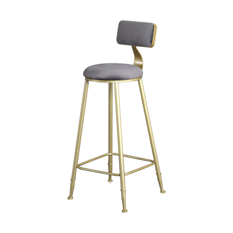 Glamlos -armlose Rückenlehneschalter Stuhl Stahl Café Stuhl mit Samtkissen und Pedal