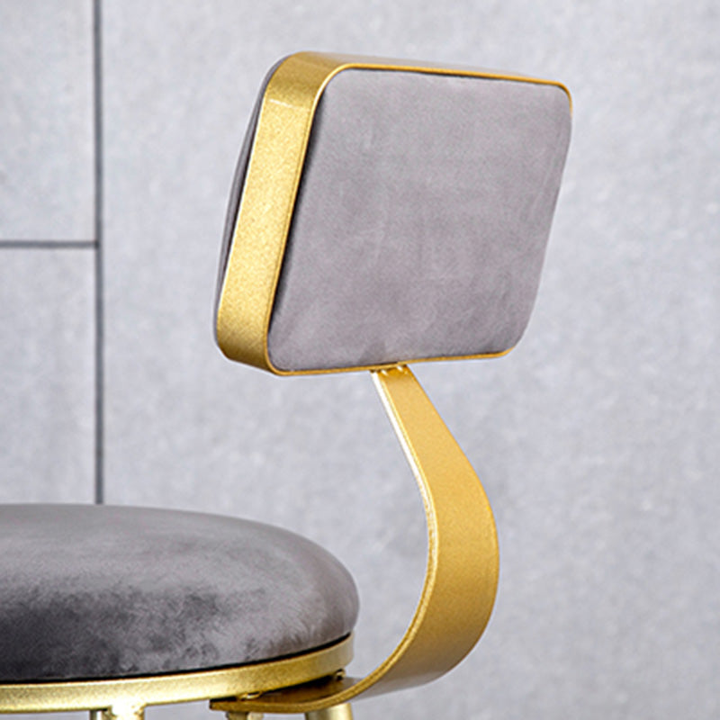Glamlos -armlose Rückenlehneschalter Stuhl Stahl Café Stuhl mit Samtkissen und Pedal