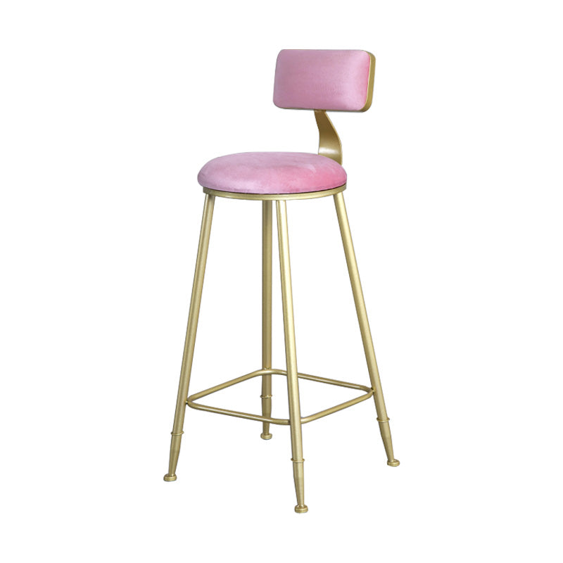 Glamlos -armlose Rückenlehneschalter Stuhl Stahl Café Stuhl mit Samtkissen und Pedal