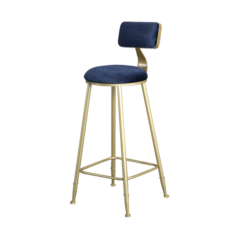 Glamlos -armlose Rückenlehneschalter Stuhl Stahl Café Stuhl mit Samtkissen und Pedal