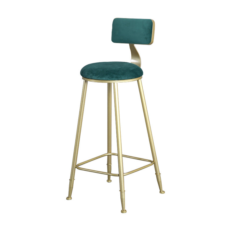 Glamlos -armlose Rückenlehneschalter Stuhl Stahl Café Stuhl mit Samtkissen und Pedal