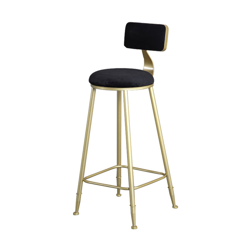 Glamlos -armlose Rückenlehneschalter Stuhl Stahl Café Stuhl mit Samtkissen und Pedal