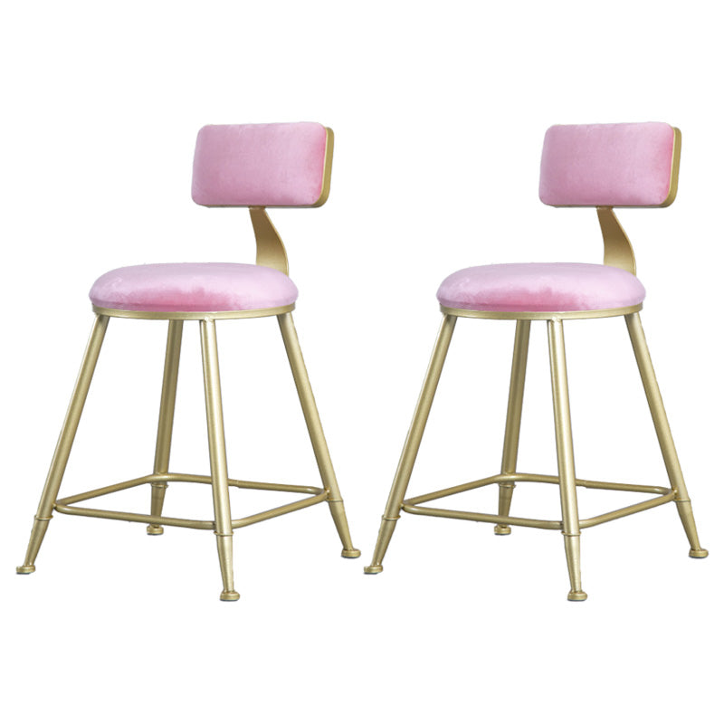 Glamlos -armlose Rückenlehneschalter Stuhl Stahl Café Stuhl mit Samtkissen und Pedal