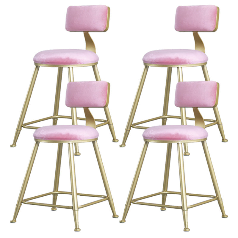 Glamlos -armlose Rückenlehneschalter Stuhl Stahl Café Stuhl mit Samtkissen und Pedal