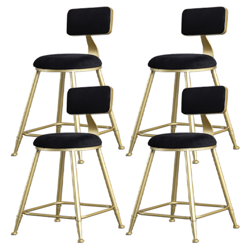 Glamlos -armlose Rückenlehneschalter Stuhl Stahl Café Stuhl mit Samtkissen und Pedal
