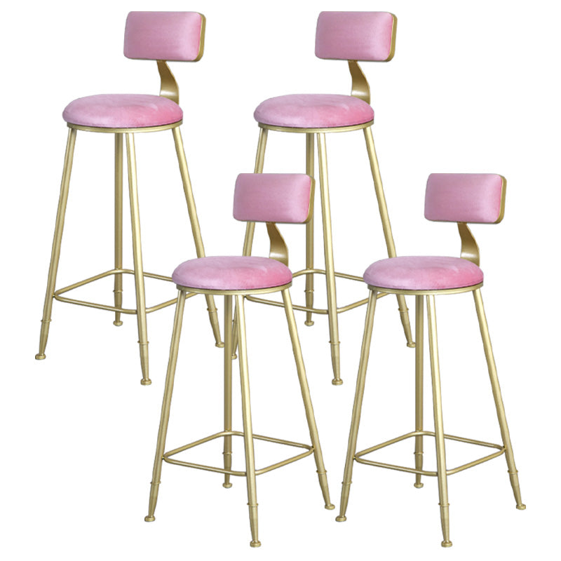 Glamlos -armlose Rückenlehneschalter Stuhl Stahl Café Stuhl mit Samtkissen und Pedal