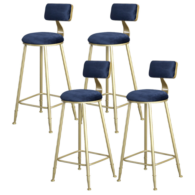 Glamlos -armlose Rückenlehneschalter Stuhl Stahl Café Stuhl mit Samtkissen und Pedal