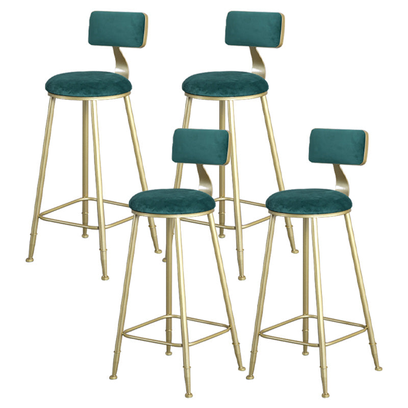 Glamlos -armlose Rückenlehneschalter Stuhl Stahl Café Stuhl mit Samtkissen und Pedal