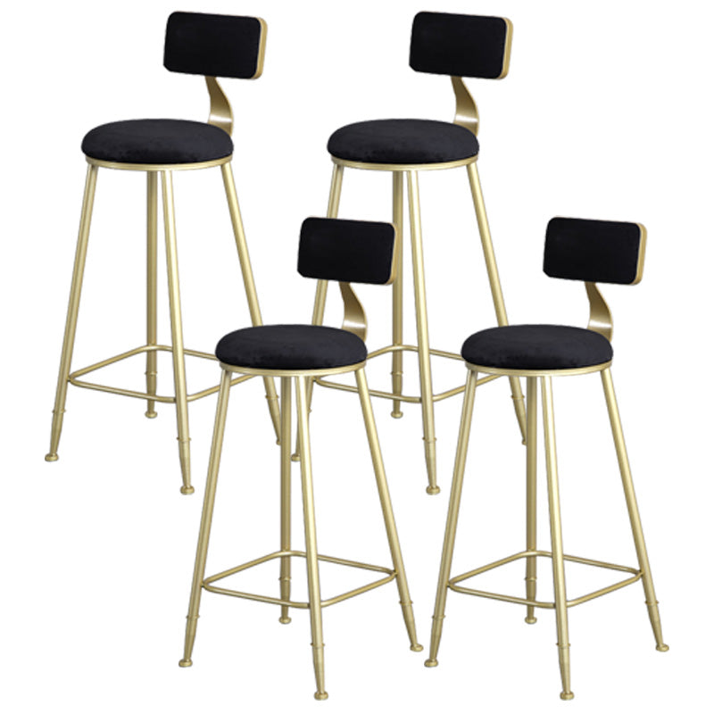 Glamlos -armlose Rückenlehneschalter Stuhl Stahl Café Stuhl mit Samtkissen und Pedal