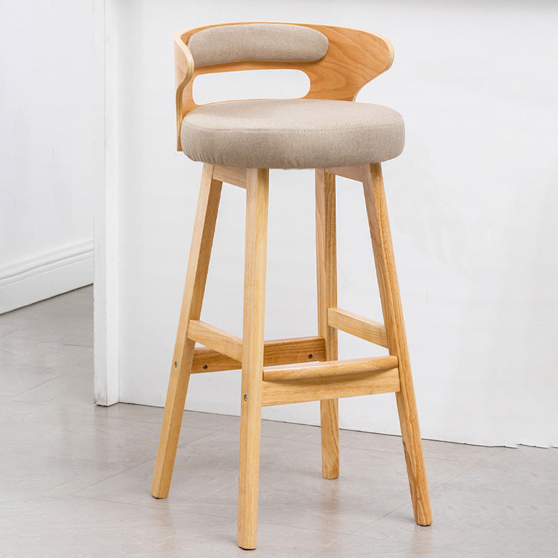 Contemporary Leather Solid Wood Barstools Bristol Bar Stool with Footrest and Low Back