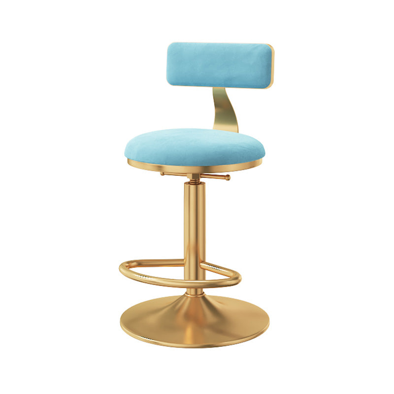 Taburete giratorio ajustable Glam, taburete de bar de cocina de hierro con cojín de terciopelo