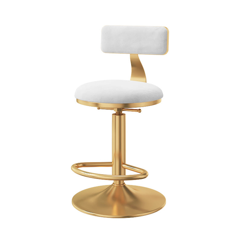 Taburete giratorio ajustable Glam, taburete de bar de cocina de hierro con cojín de terciopelo