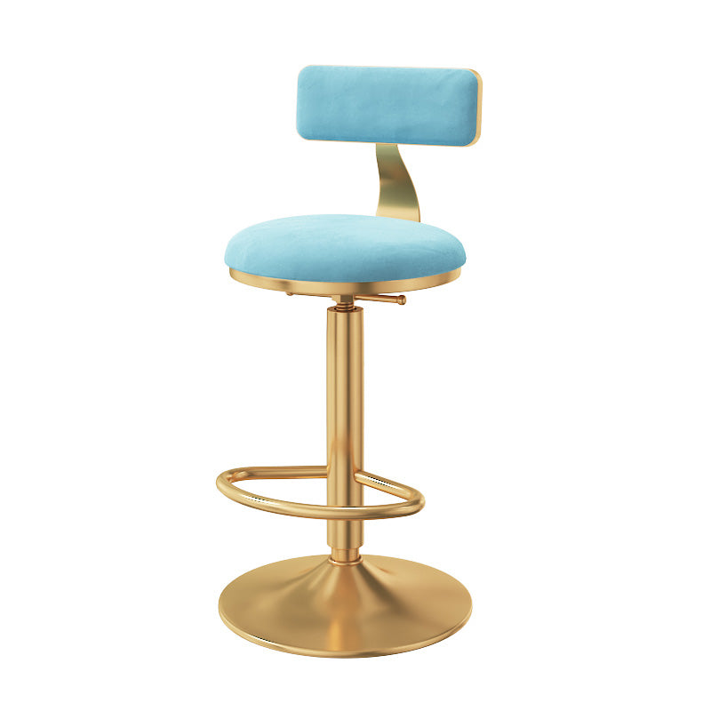 Taburete giratorio ajustable Glam, taburete de bar de cocina de hierro con cojín de terciopelo