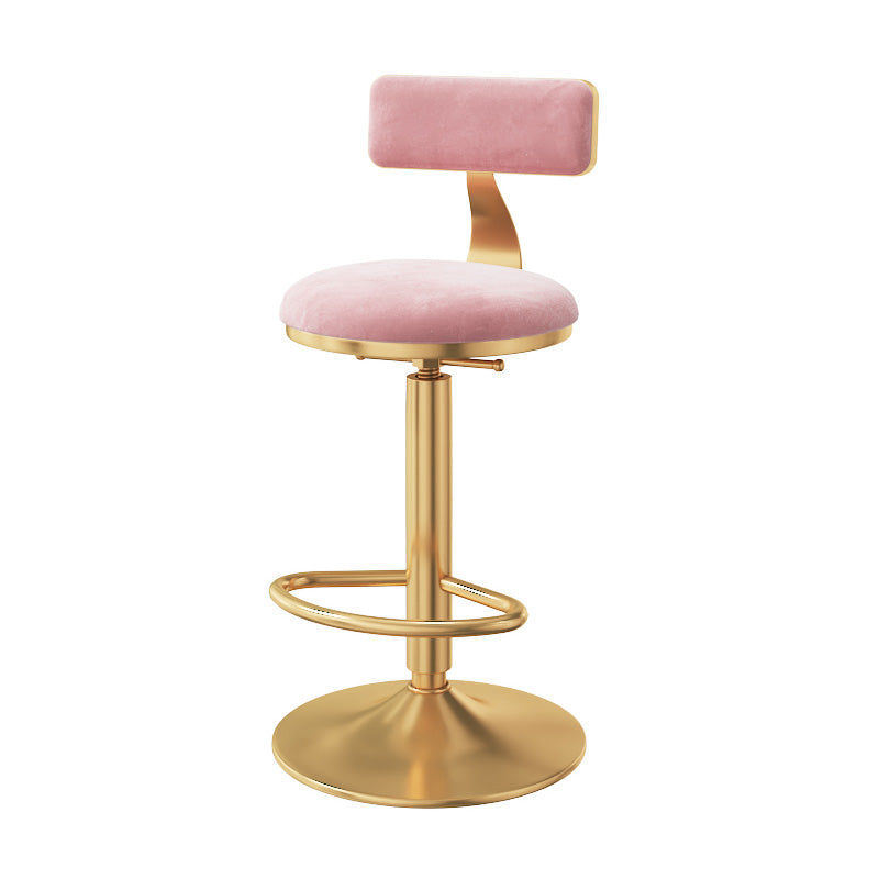 Taburete giratorio ajustable Glam, taburete de bar de cocina de hierro con cojín de terciopelo