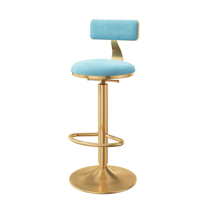 Taburete giratorio ajustable Glam, taburete de bar de cocina de hierro con cojín de terciopelo