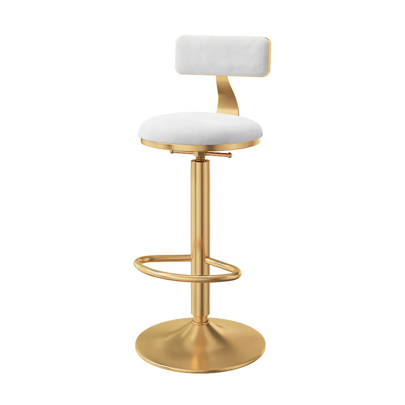 Taburete giratorio ajustable Glam, taburete de bar de cocina de hierro con cojín de terciopelo