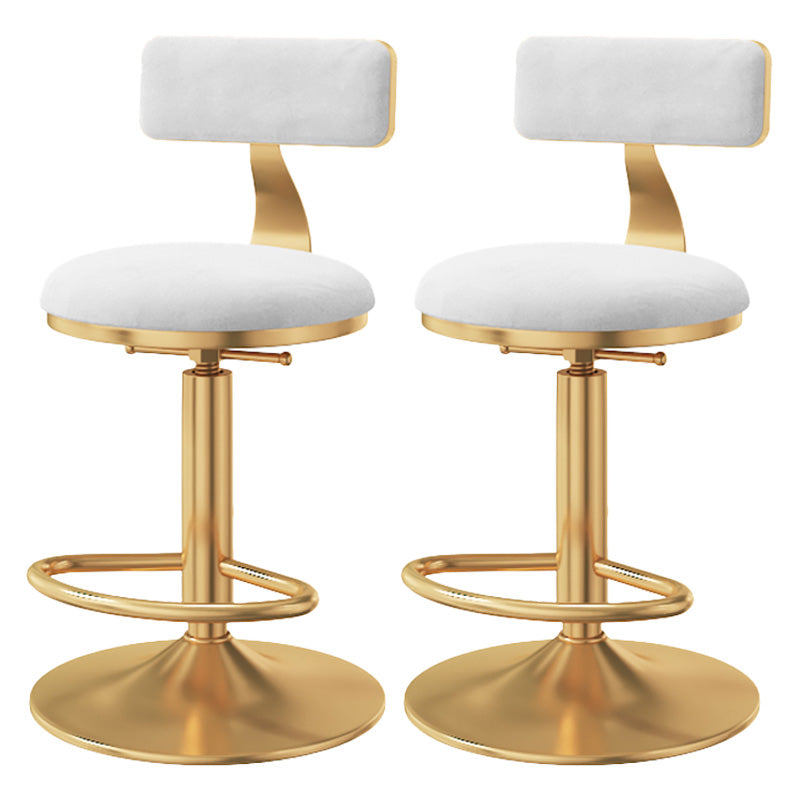 Taburete giratorio ajustable Glam, taburete de bar de cocina de hierro con cojín de terciopelo