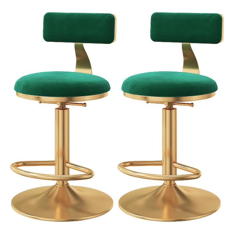 Taburete giratorio ajustable Glam, taburete de bar de cocina de hierro con cojín de terciopelo