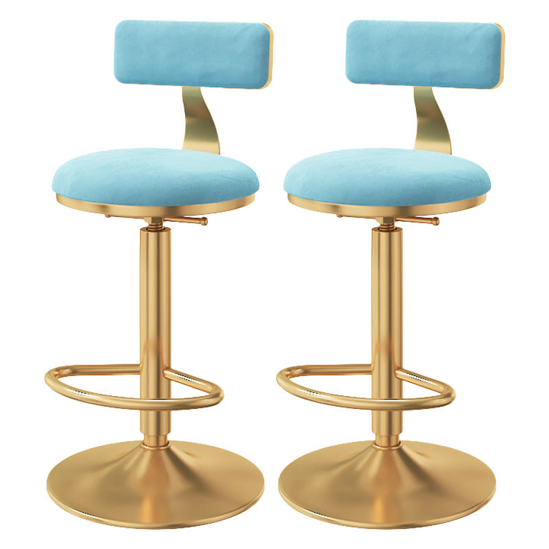Taburete giratorio ajustable Glam, taburete de bar de cocina de hierro con cojín de terciopelo