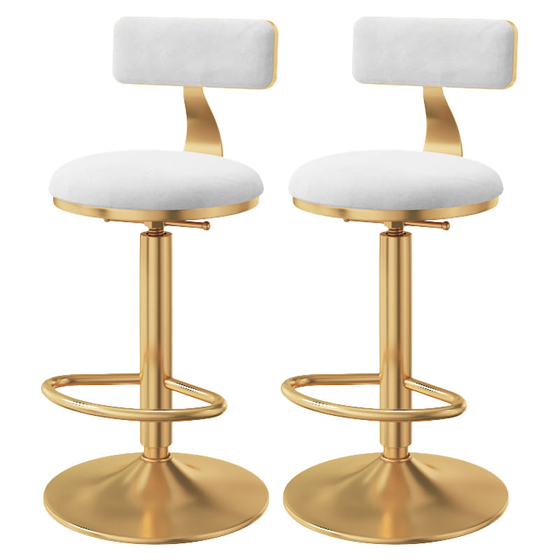 Taburete giratorio ajustable Glam, taburete de bar de cocina de hierro con cojín de terciopelo