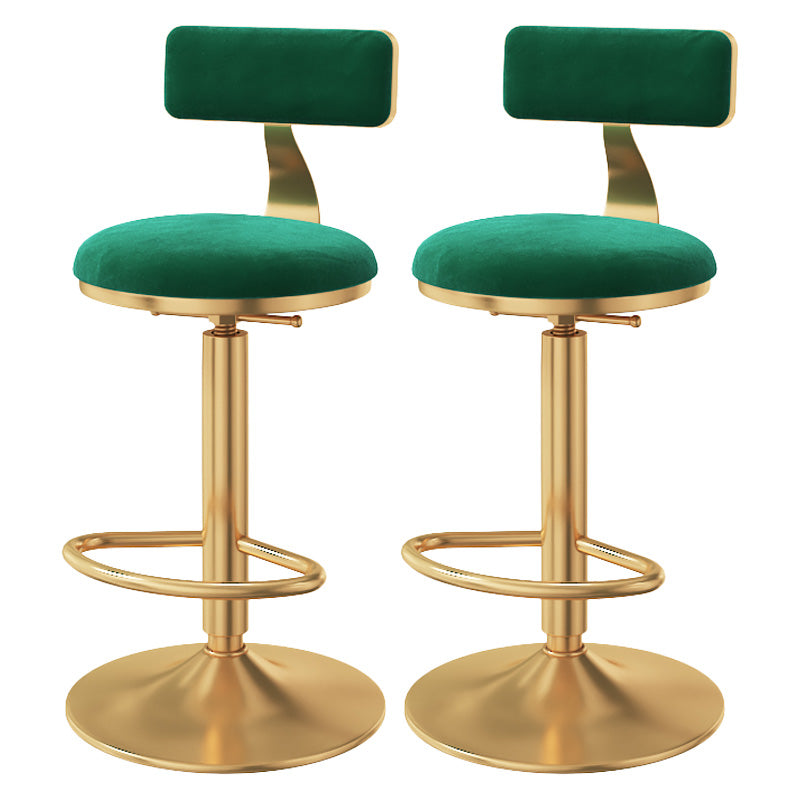 Taburete giratorio ajustable Glam, taburete de bar de cocina de hierro con cojín de terciopelo