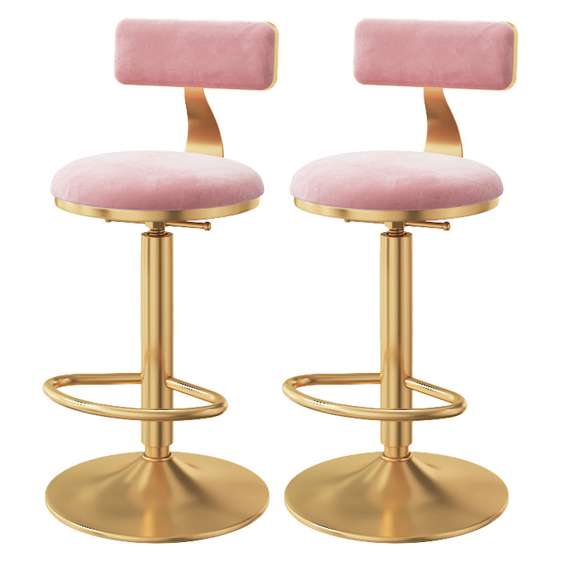 Taburete giratorio ajustable Glam, taburete de bar de cocina de hierro con cojín de terciopelo